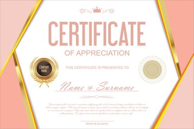 Sertifika retro tasarım şablonu 