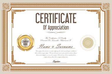 Sertifika retro tasarım şablonu 