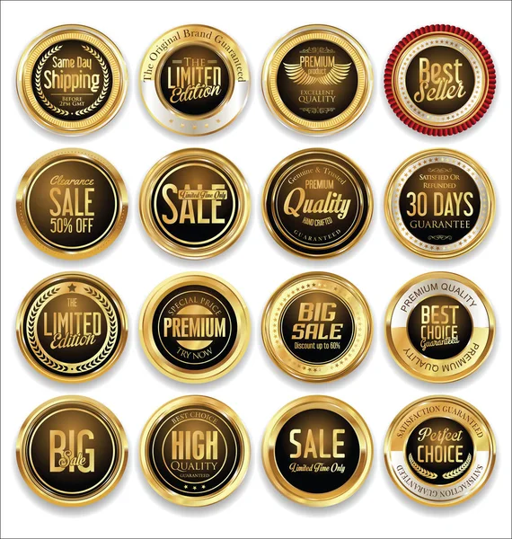Luxury retro badge and labels collection — Stock Vector