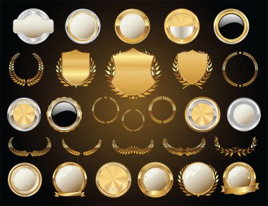 Boş altın ve gümüş koleksiyonu etiketleri