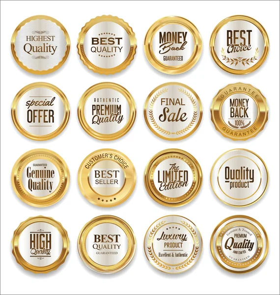Venta de lujo colección etiquetas doradas — Vector de stock