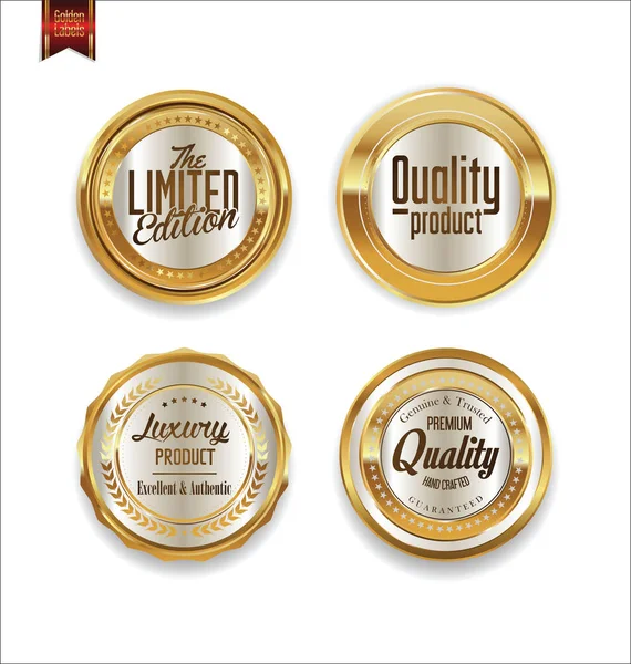 Vente de luxe collection étiquettes dorées — Image vectorielle