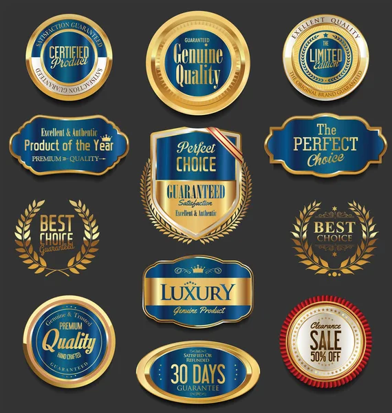 Set of retro vintage badges and labels collection — Stock Vector