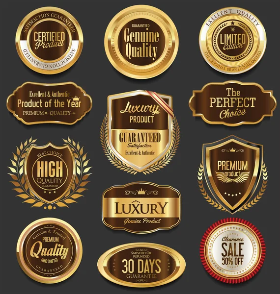 Set of retro vintage badges and labels collection — Stock Vector
