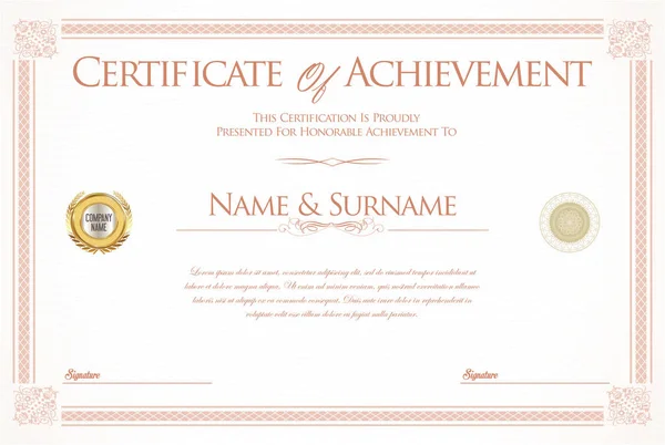 Certificaat van voltooiing of diploma sjabloon — Stockvector
