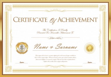 Sertifika retro tasarım şablonu 