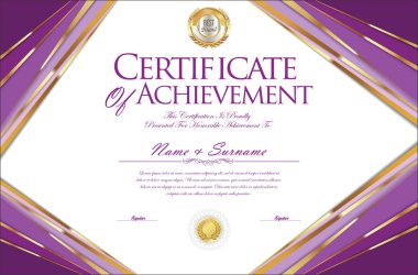 Sertifika retro tasarım şablonu 