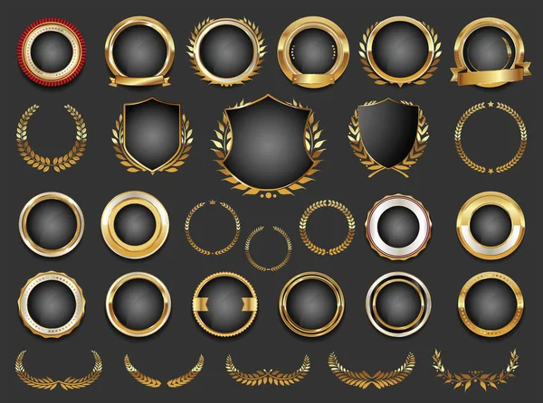 Коллекция лавровых венков и значков — стоковый вектор