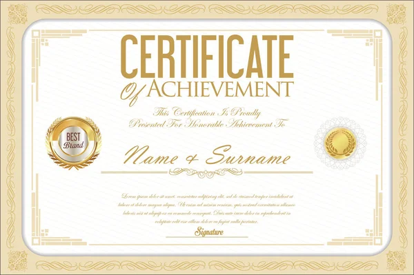 Certyfikat lub dyplom szablon projektu — Wektor stockowy