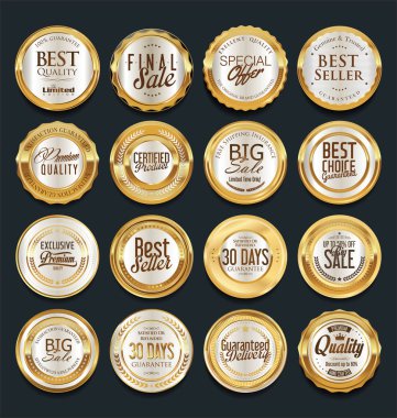 Lüks altın tasarım öğeleri koleksiyonu 