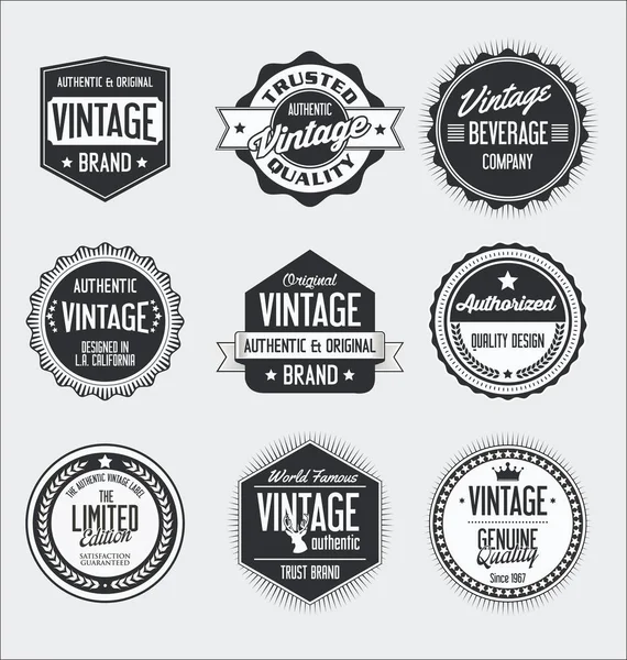 Vintage collectie van labels en badges — Stockvector