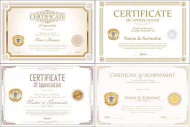 Sertifika koleksiyonu retro tasarımı