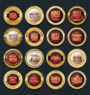 Lüks altın tasarım öğeleri koleksiyonu