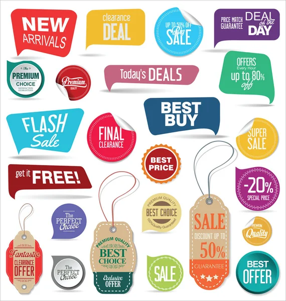 Sale stickers and tags collection — Stock Vector