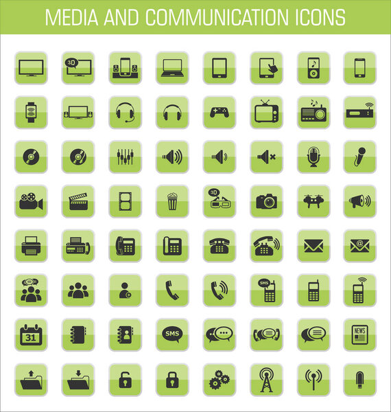 Media and communication icons