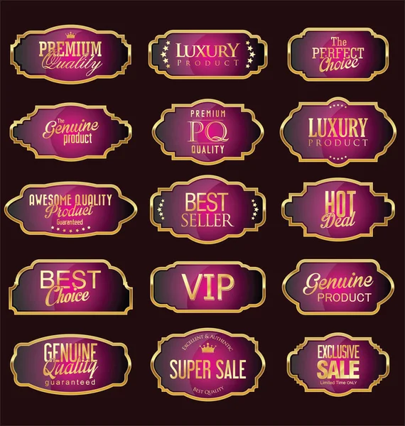 Conjunto de etiquetas de qualidade de vendas de luxo — Vetor de Stock