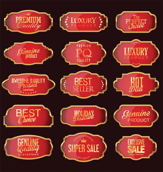 Conjunto de etiquetas de calidad de ventas de lujo — Vector de stock
