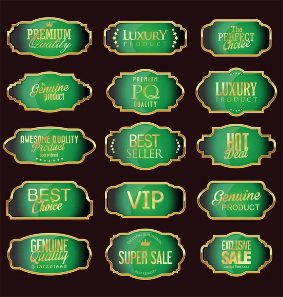 Conjunto de etiquetas de calidad de ventas de lujo — Archivo Imágenes Vectoriales