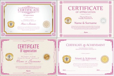 Sertifika veya diploma retro tasarım koleksiyonu