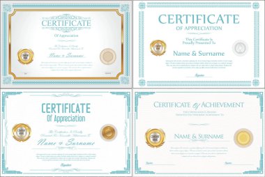 Sertifika veya diploma retro tasarım koleksiyonu