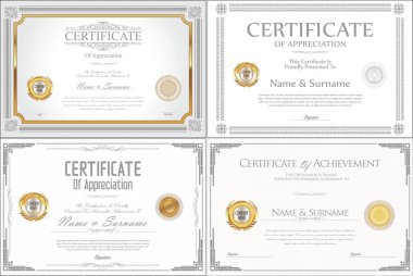 Sertifika veya diploma retro tasarım koleksiyonu