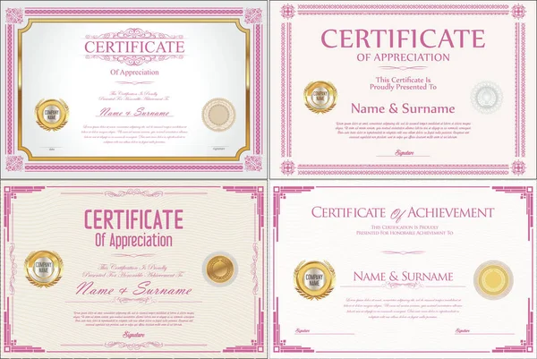 Sertifika veya diploma retro tasarım koleksiyonu