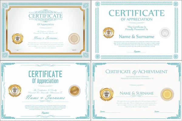 Sertifika veya diploma retro tasarım koleksiyonu