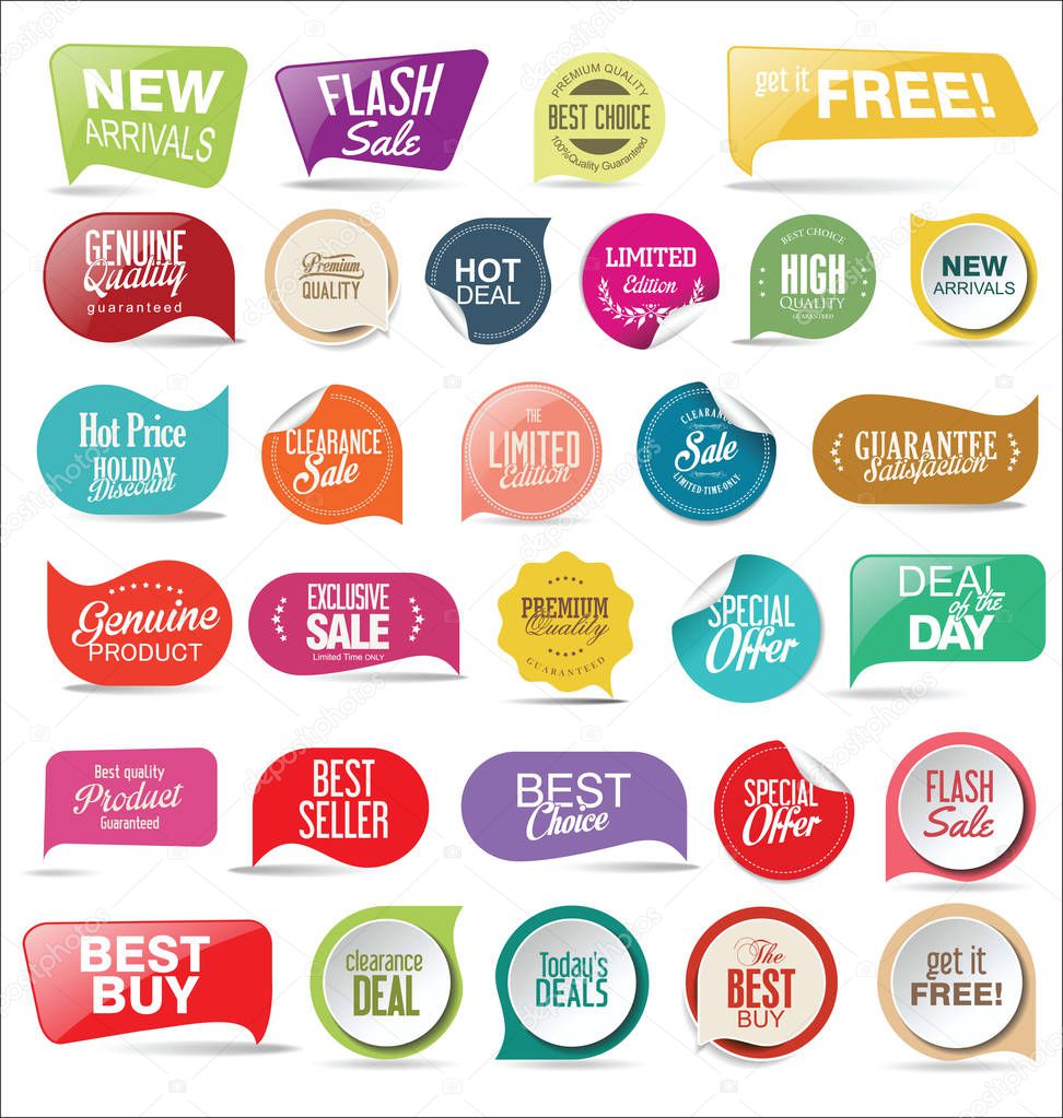 Retro vintage premium quality stickers and labels collection
