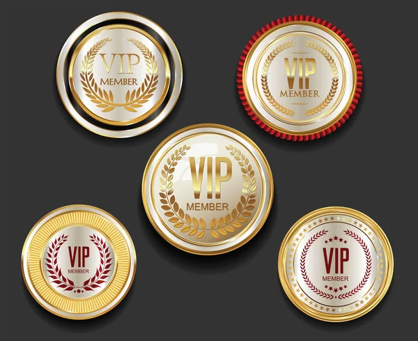VIP prata e ouro coleção etiqueta —  Vetores de Stock