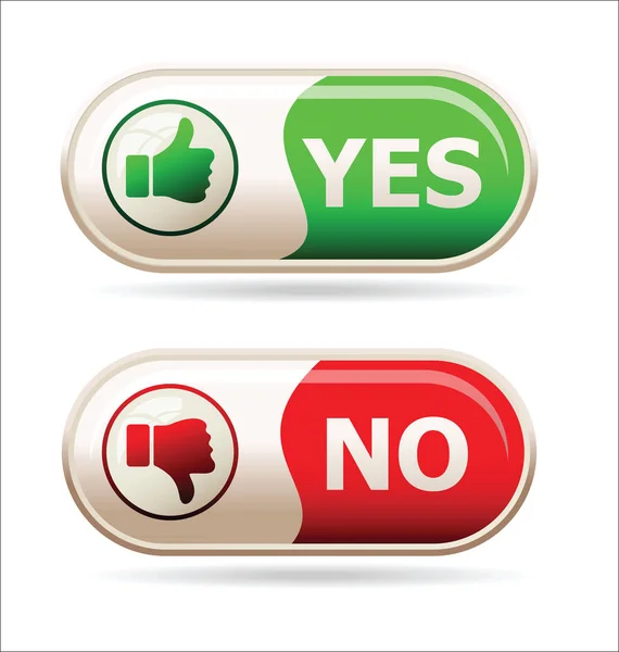 Yes and no sign of product quality and choice — Stock Vector