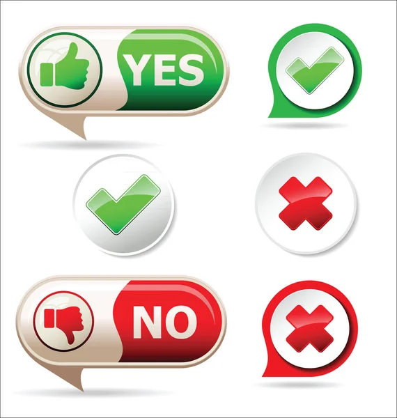 Yes and no sign of product quality and choice — Stock Vector