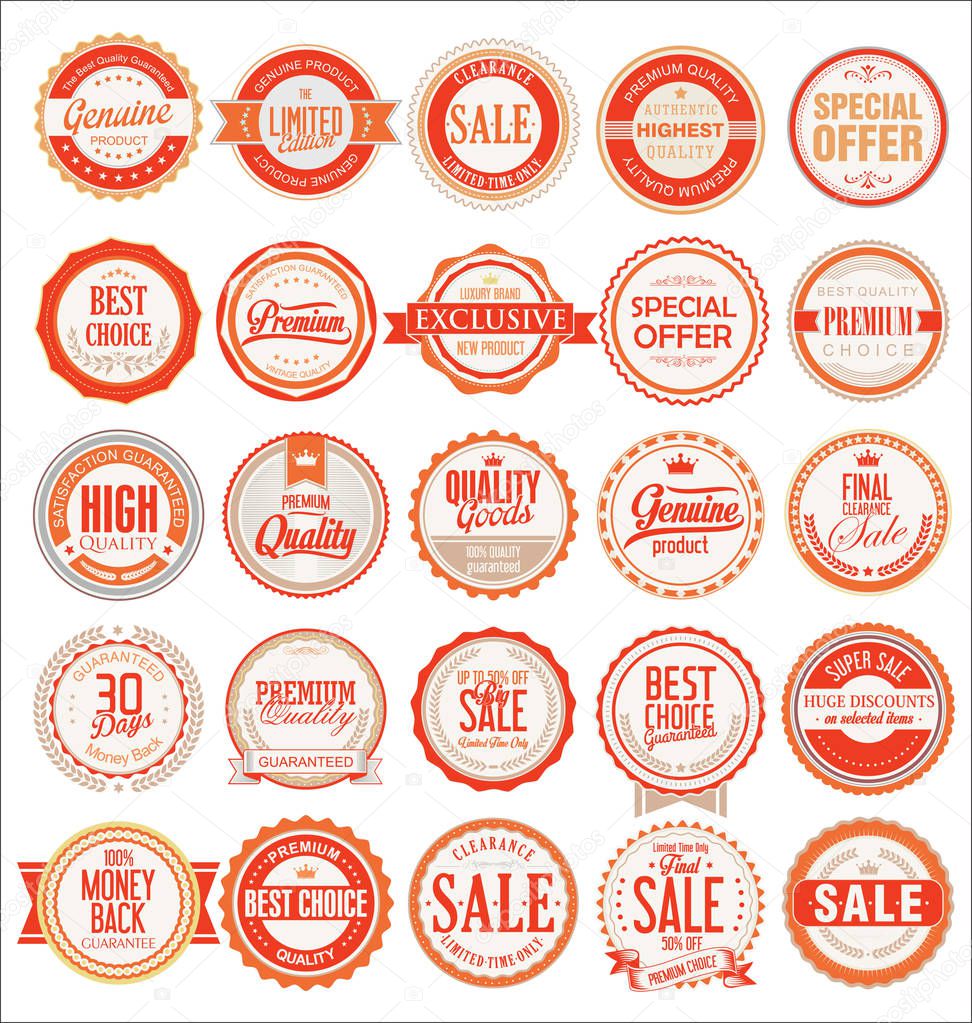 Retro badges and labels collection