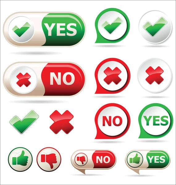 Yes and no sign of product quality and choice collection — Stock Vector