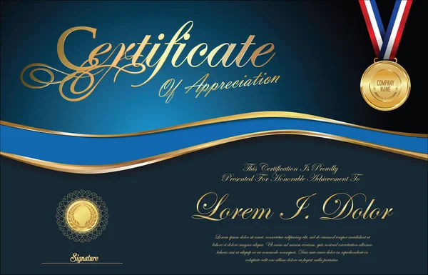 Certificaat of diploma retro sjabloon — Stockvector