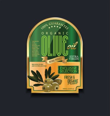 Zeytinyağı retro vintage arka plan etiketi