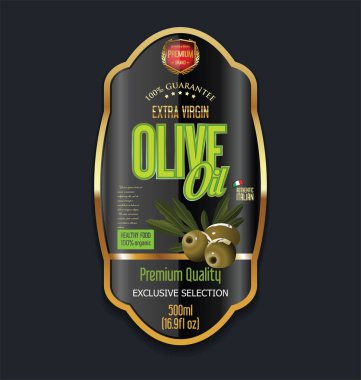 Zeytinyağı retro vintage arka plan etiketi