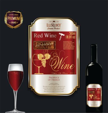 Lüks altın şarap etiket