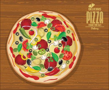 Pizza arka plan retro tasarımı