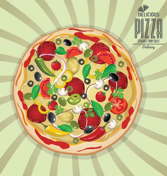 Pizza sfondo retrò design — Vettoriale Stock