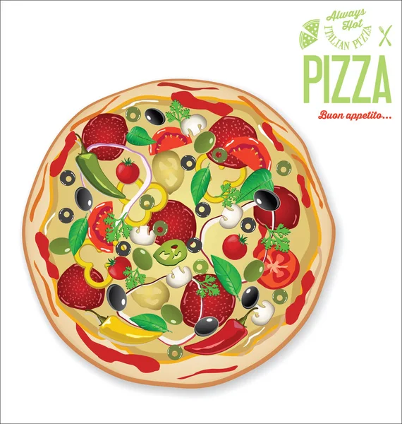 Pizza sfondo retrò design — Vettoriale Stock