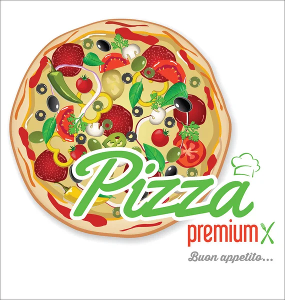Pizza fundo retro design — Vetor de Stock