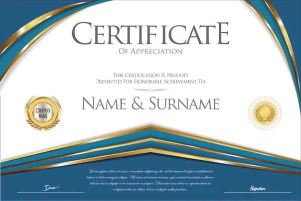 Certificaat of diploma retro design — Stockvector