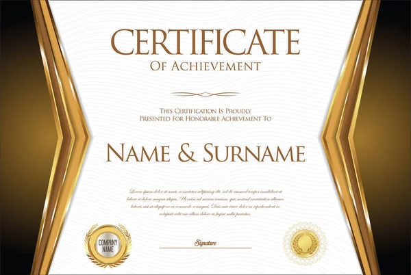Certificado ou diploma retro vintage template — Vetor de Stock