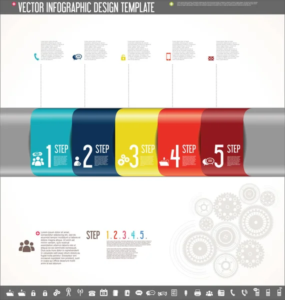 Plantilla de diseño vectorial infografía diseño colorido — Archivo Imágenes Vectoriales