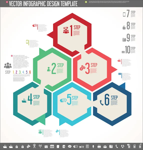 Vektorová infografika návrhu šablony barevný design — Stockový vektor