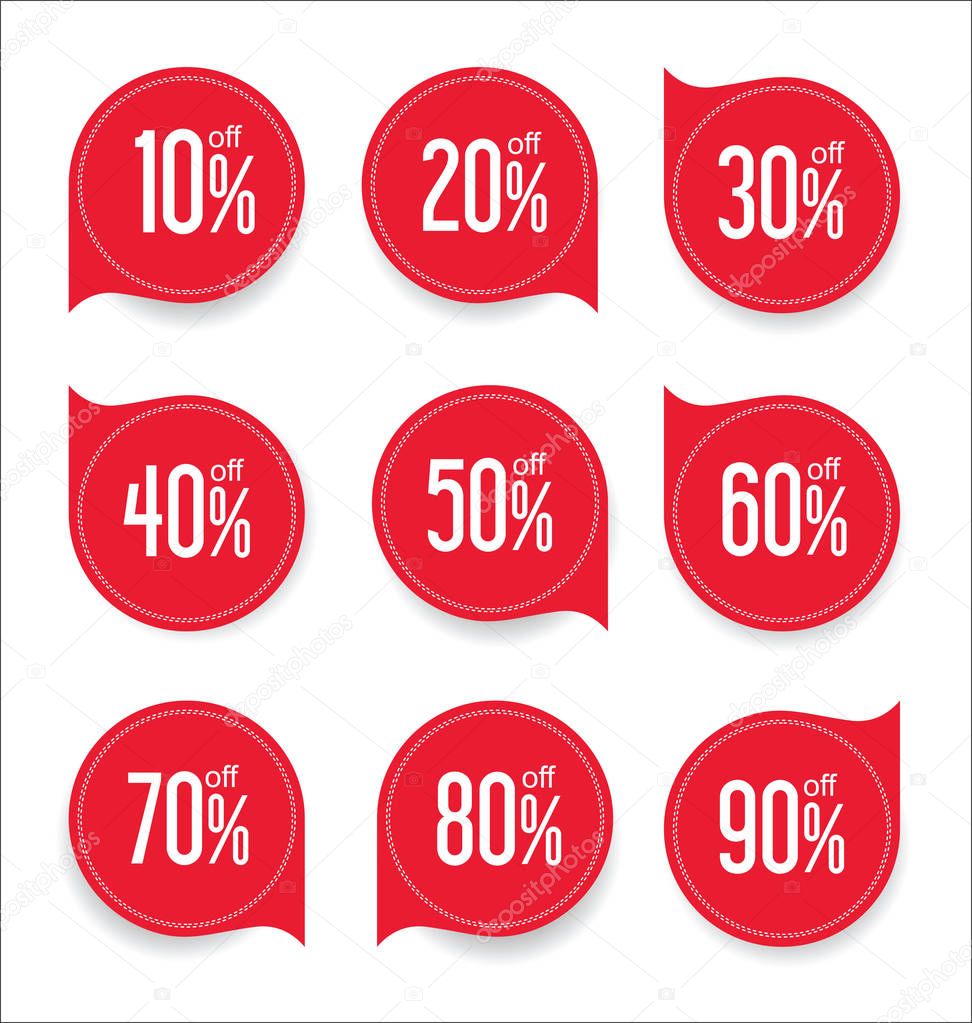 Modern offer sale tag isolated vector illustration collection
