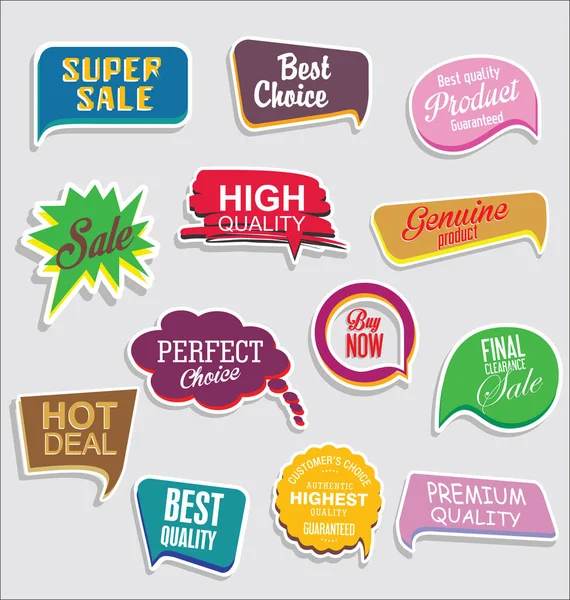 Promo verkoop stickers en labels collectie moderne design — Stockvector