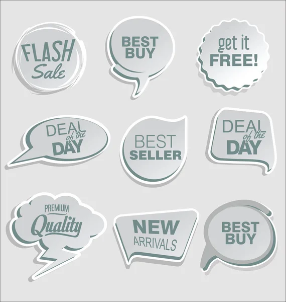 Promo sale stickers and tags collection modern design — Stock Vector