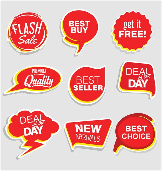 Promo sale stickers and tags collection modern design — Stock Vector