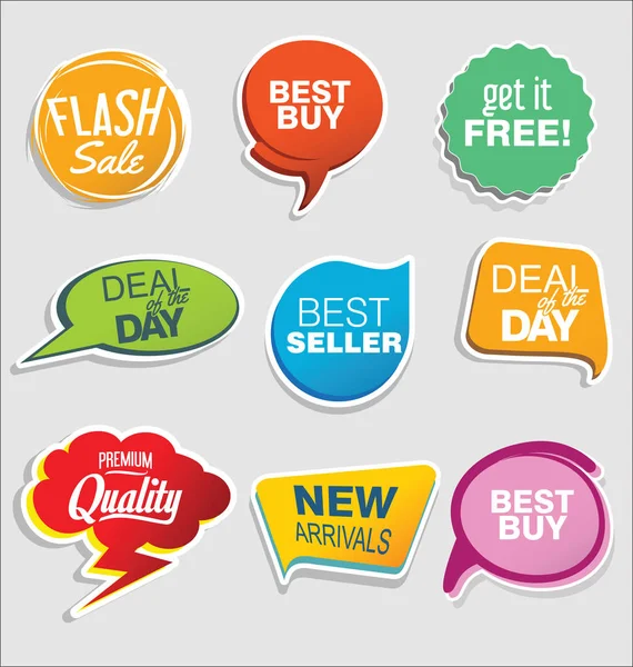 Promo sale stickers and tags collection modern design — Stock Vector